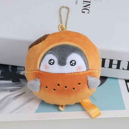 Kawaii Plush Keychain Bag Charm Cartoon Cute Mini Penguin Stuffed Animal Plushies Soft Doll Car Trinket Key Chain Women Girls Keyring Kids Birthday Gifts