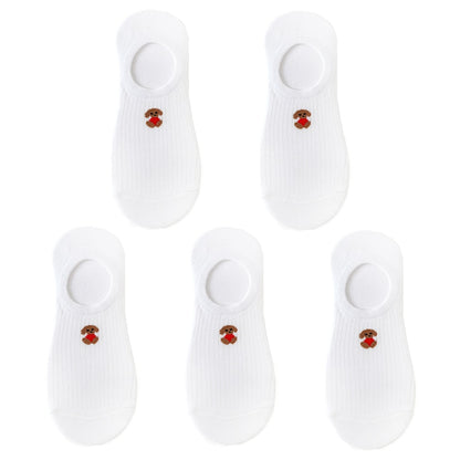 5 pairs of 10 pieces Spring fashion socks Women cartoon animal embroidery cotton Women's socks Casual sports funny ankle socks