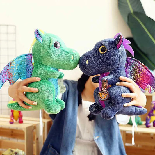 Dragon Plush Toy 23CM Little Flying Dinosaur Stuffed Animal Plushies Blue Green Cute Kawaii Soft Doll Children's Birthday Gifts