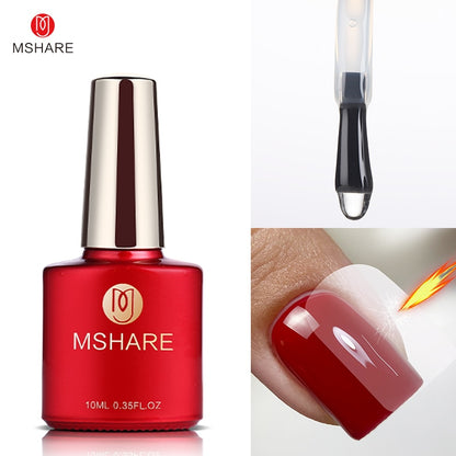 MSHARE Milky White Builder Nail Extension Gel in A Bottle 10ml Self leveling Nails Quick Building Clear Pink UV Led Gel