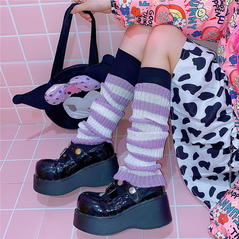 40-70CM OVER KNEE Japanese JK uniform leg warmers Korean Lolita girls' ins LONG socks girls pile up socks Foot warming cover