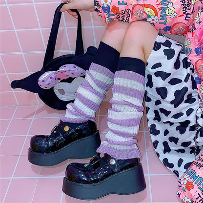 40-70CM OVER KNEE Japanese JK uniform leg warmers Korean Lolita girls' ins LONG socks girls pile up socks Foot warming cover