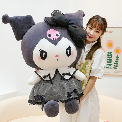 Big Size Kuromi Melody Plush Cinnamoroll Plush Toys Pillow Anime Stuffed Doll Anime Sofa Cushion Girl's Room Decoration Xmas Gift