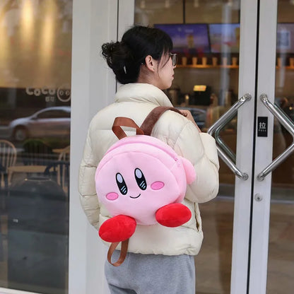 Cartoon Kirby Plush Toys Girls Sweet Pink Kirby Backpack  Women Messenger Bag Coin Purse Mobile Phone Bag Kids Birthday Gifts