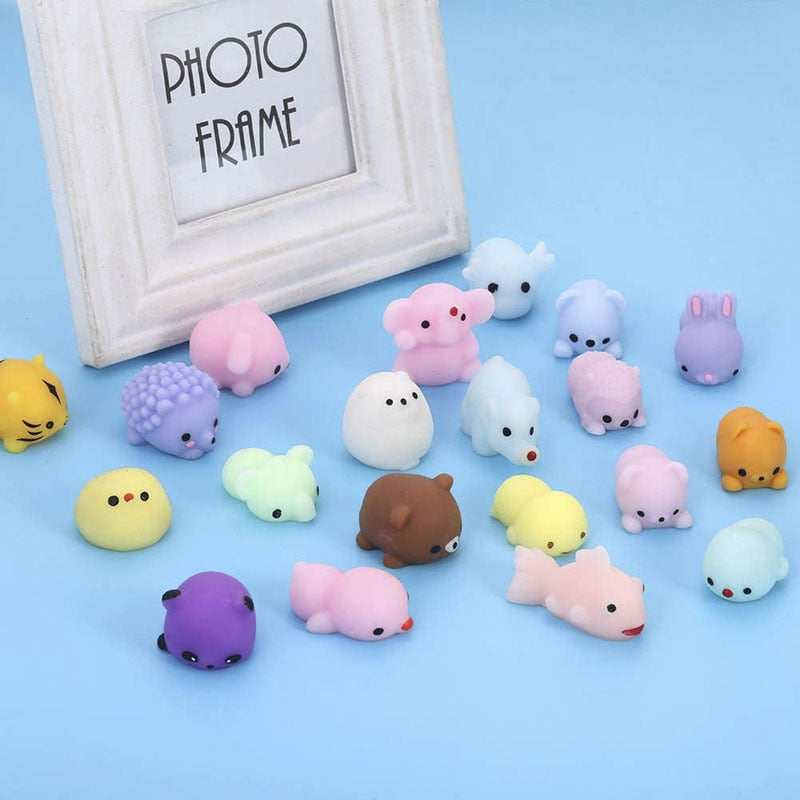 10PCs Squishy Toy Cute Animal Stress Ball Mochi Toy Stress Relief Toys Fun Gifts with Stress Relief Toys Squeeze Toys