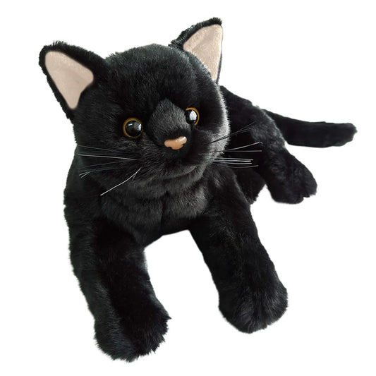 Black Cat Plush Toy 12-inch Soft Stuffed Kittens Cute Animal Doll For Girls Boys Kids Cat Plushies For Christmas Birthday Gift