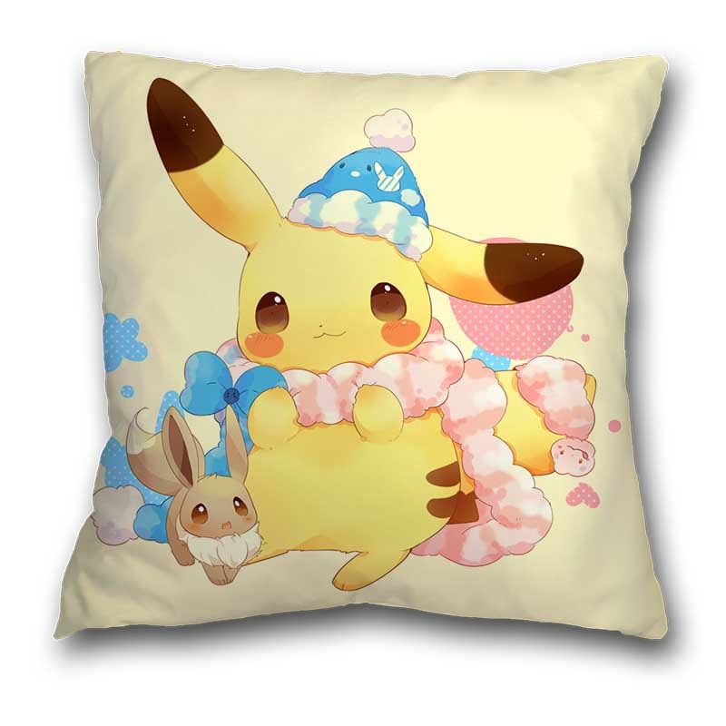 45x45cm Pokemon Cushion Cover Pikachu Meowth Poke Ball Charmander Kawaii Anime Pillowcase Anime Figure Decor Sofa Pillow Cover