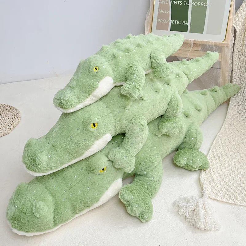 Soft Crocodile Plush Toy Fluffy Full Stuffed Animal Pillow Doll Jungle Green Giant Alligator Sofa Cushion Kids Birthday Gift