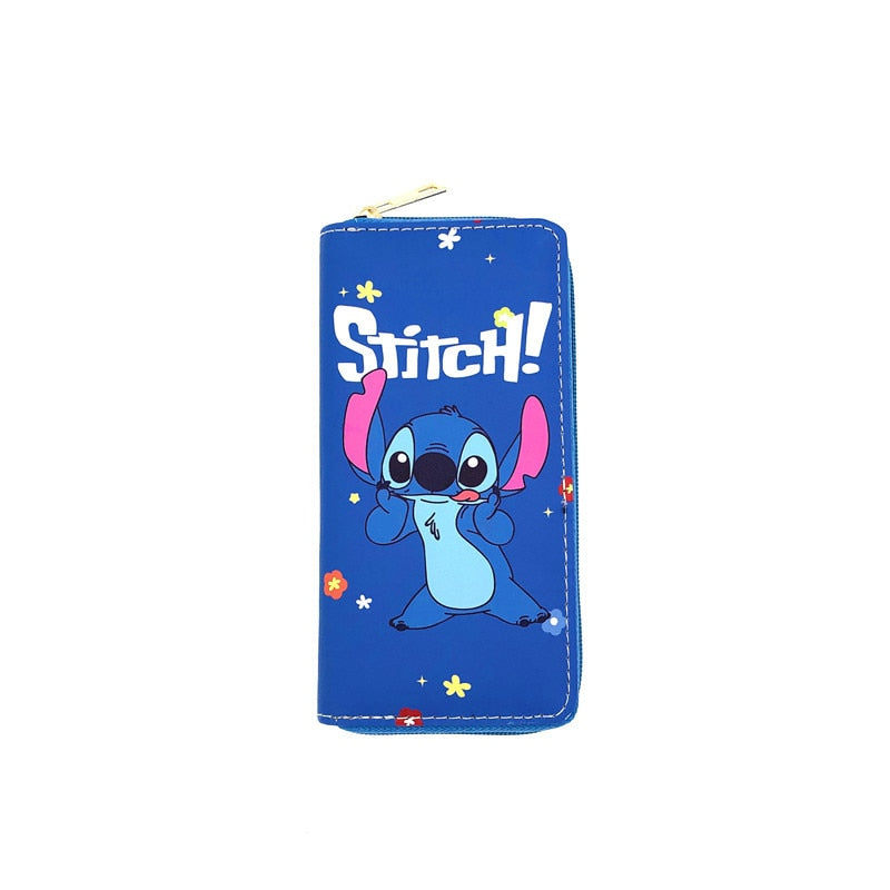 New Disney Women Wallet Stitch Cartoons Long PU Coin Purse Bag for Phone Card Holder Cute Printing Fashion Money Clip Clutch Bag