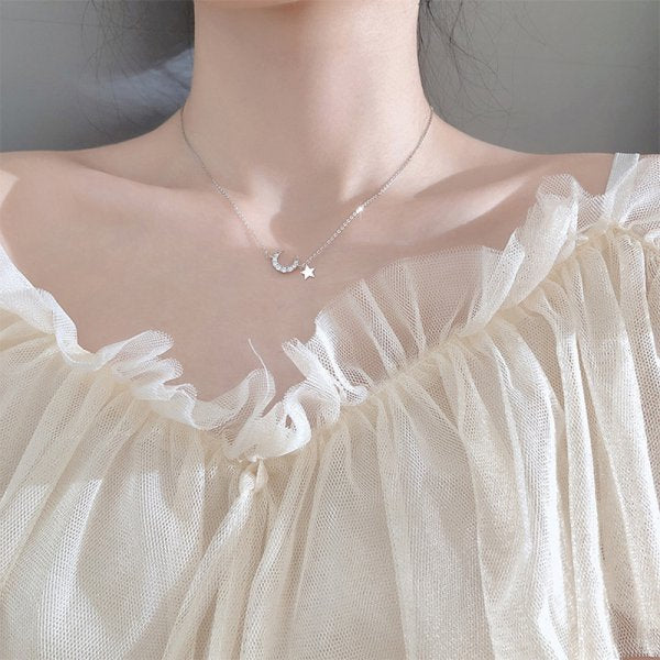 Exquisite Cherry Blossoms Flower Necklace For Women Crystal Zircon Rose Heart Butterfly Clavicle Chain Wedding Romantic Jewelry