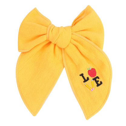 Fashion Embroidery Bows Hair Clips Solid Hairpins For Girls Handmade Ribbon Barrettes Kids Butterfly Hair Pin Korean Headwear