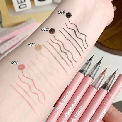 Ultra Thin Silky Matte Liquid Eyeliner Waterproof Non Smudging Lasting Black Brown Pink Lying Silkworm Eye Liner Eyes Makeup