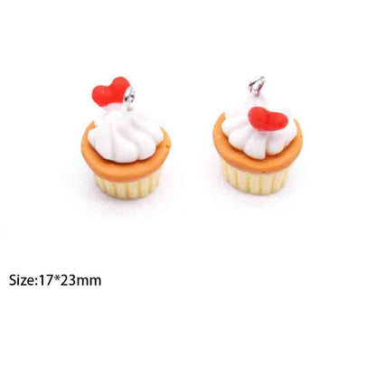 17*23mm Earring For Women Resin Handmade Realistic Cupcakes Cute Charms Drop Earrings Funny Gift