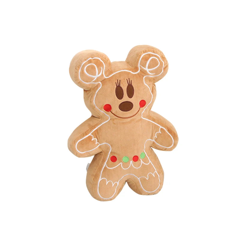 Disney Mickey Mouse Minnie Cookie Plush Toys Anime Cute Gingerbread Man Dolls Pillow Kawaii Stuffed Toys for Children Christmas