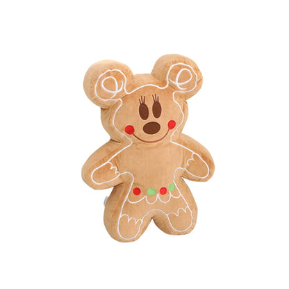 Disney Mickey Mouse Minnie Cookie Plush Toys Anime Cute Gingerbread Man Dolls Pillow Kawaii Stuffed Toys for Children Christmas