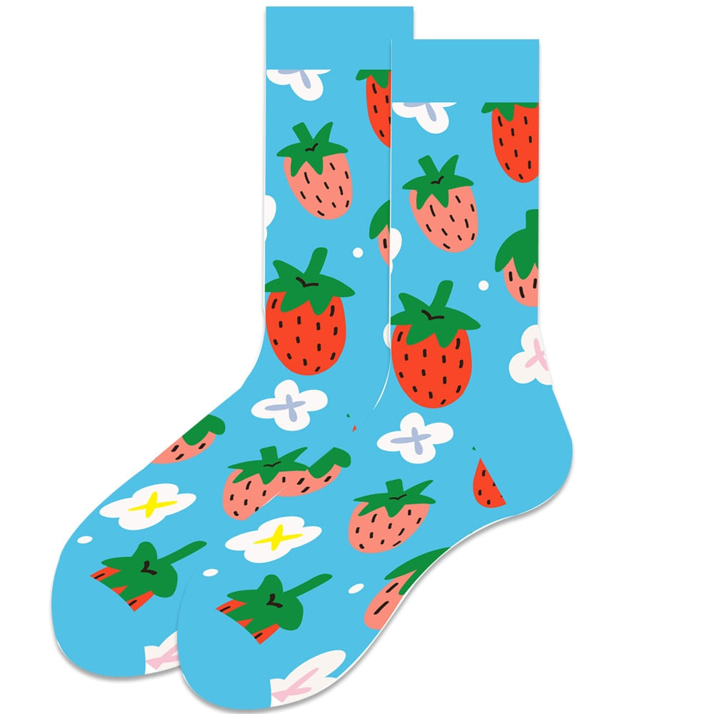 Cute Women Socks Cartoon Animal Food Fruit Socks  Kawaii Funny  Trendy Socks Happy Harajuku Casual Socks Autumn Spring Stocking