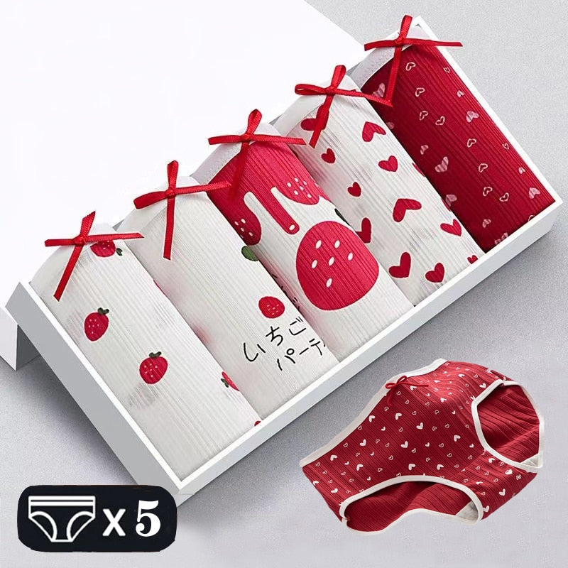 M-2XL Women's Underwear Cute Cotton Panties Briefs For Girl Ladies Lingerie Cartoon Girls Pink Pantys Underpants Thongs
