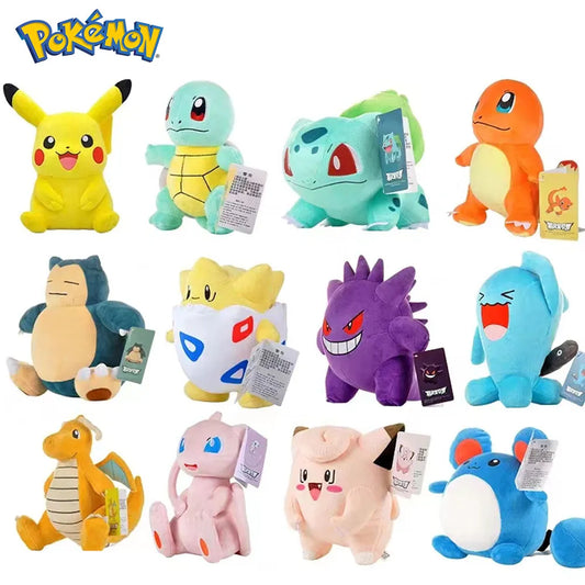 Psyduck Plush Toys Pokemon Stuffed Animal Plushies Pikachu Charmander Eevee Squirtle Bulbasaur Wobbuffet Mudkip Soft Dolls for Kids Birthday Gifts