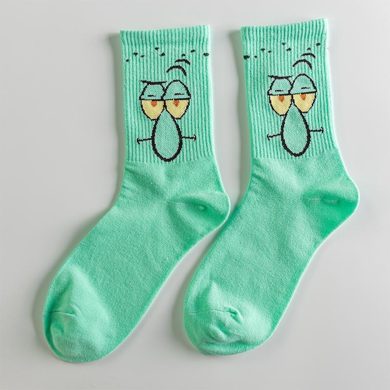 Kawaii Men Socks Happy Funny Cartoon Socks Cotton Casual Couples Socks Harajuku Hip Hop Socks Lolita Cartoon Chaussettes Unisex