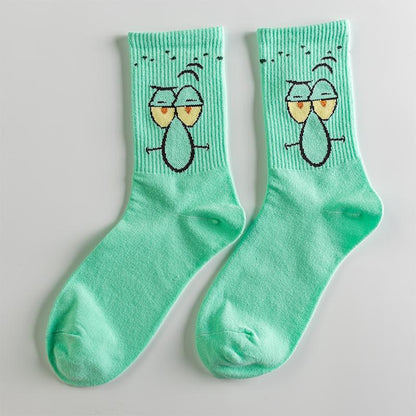 Kawaii Men Socks Happy Funny Cartoon Socks Cotton Casual Couples Socks Harajuku Hip Hop Socks Lolita Cartoon Chaussettes Unisex