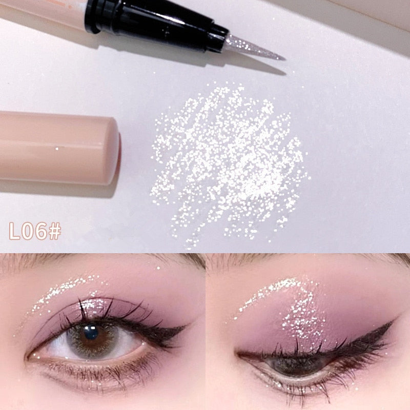 Diamond Glitter Matte Eye Liner Pencil Eye Makeup Highlighter Waterproof Pearl Champagne Brighten Silkworm Shadow Eyeliner Pen