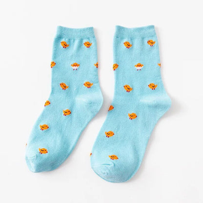 Cartoon Animal Cat Print Cute Women's Socks Japanese Style Kawaii Long Socks Casual Harajuku Streetwear Cotton Soft Crew Socks