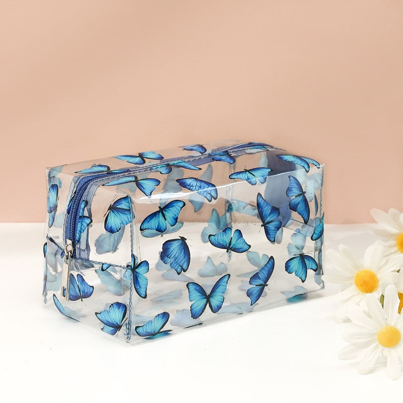 Big Waterproof Transparent Pencil Case PVC Stationery Gift Girls Students Pencil Bag Kawaii Makeup Cosmetic Bag Travel Bags