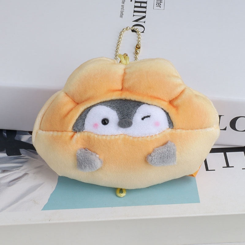 Kawaii Plush Keychain Bag Charm Cartoon Cute Mini Penguin Stuffed Animal Plushies Soft Doll Car Trinket Key Chain Women Girls Keyring Kids Birthday Gifts