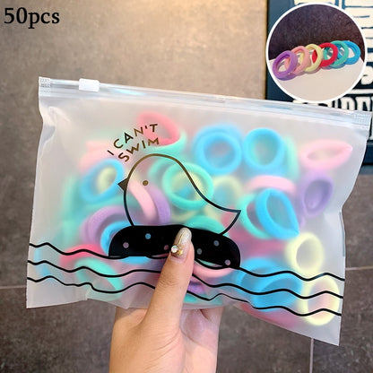20/50Pcs/Set Girls Colorful Nylon Small Elastic Hair Bands Kids Cute Bow Hair Bands Ponytail Holder Headband Hair Accessories