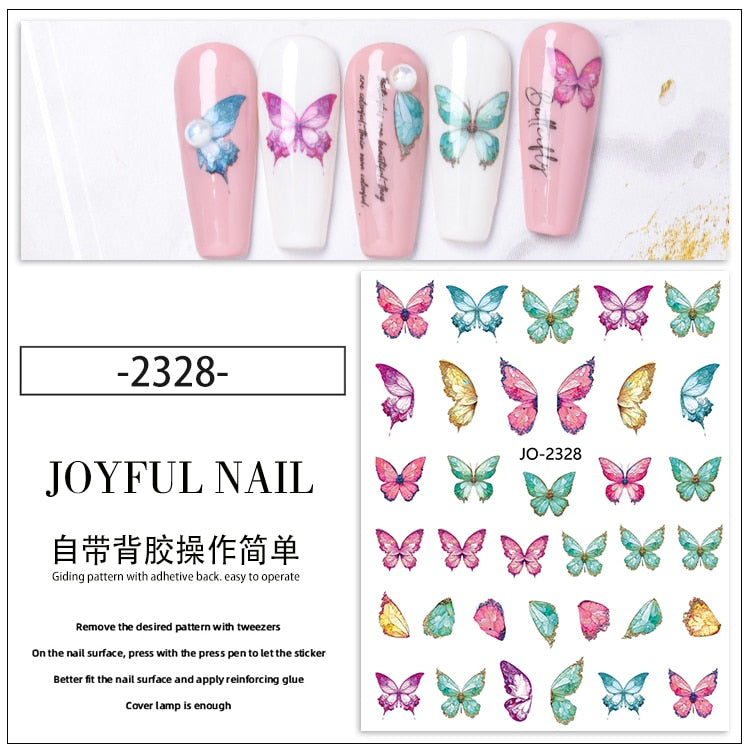 1Sheet Korean White Cloud Blue Nail Art Sticker 3D Star Moon Decal Pure Twilight Self-adhesive Manicure Slider Accessories RE#53