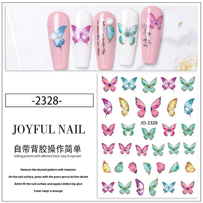 1Sheet Korean White Cloud Blue Nail Art Sticker 3D Star Moon Decal Pure Twilight Self-adhesive Manicure Slider Accessories RE#53