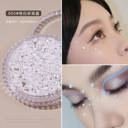 1Box Eyes Face Makeup Facial Decoration Patch Butterfly Diamond Pearl Adhesive Rhinestone Glitter Sequin DIY Nail Art Decoration