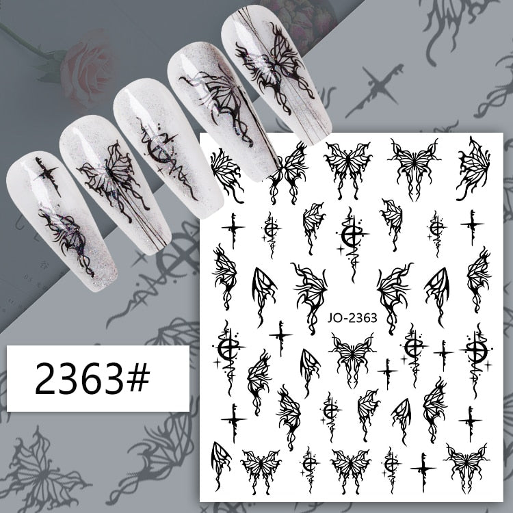 1Sheet Korean White Cloud Blue Nail Art Sticker 3D Star Moon Decal Pure Twilight Self-adhesive Manicure Slider Accessories RE#53