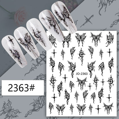 1Sheet Korean White Cloud Blue Nail Art Sticker 3D Star Moon Decal Pure Twilight Self-adhesive Manicure Slider Accessories RE#53