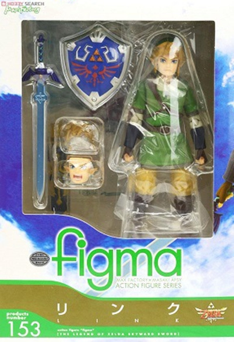 The Legend of Zelda Skyward Sword 14cm Link Action Figure Figma 153 Changeable Accessories PVC Model