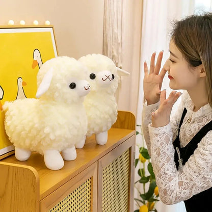 Plush Toy White Sheep Lamb Cute Kawaii Animal Dolls Girl Stuffed Soft Doll Cushion Sofa Pillow Gifts Christmas Birthday Gift