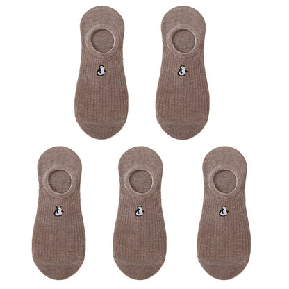 5 pairs of 10 pieces Spring fashion socks Women cartoon animal embroidery cotton Women's socks Casual sports funny ankle socks
