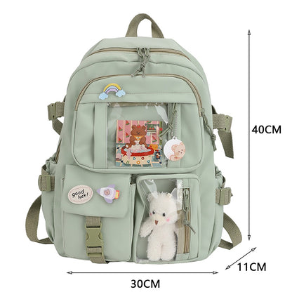 Japanese Girls Aesthetic Backpack Cute School Bags For Student Teens Girls Pockets Kawaii Women Laptop Backpack Harajuku Mochila