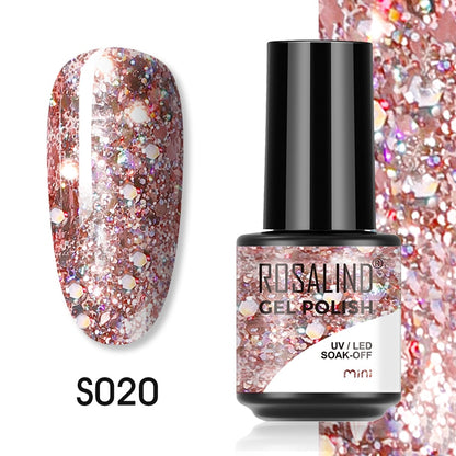 ROSALIND 7ML Gel Polish Glitter Nail Polish All For Nails Manicure Nails Art Base Top Coat UV Semi Permanent Gel Varnishes