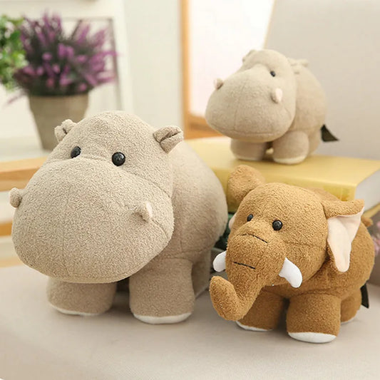 20cm Plush Hippo Toy Cute Big Ear Elephant Doll Toys for Boys Lifelike Stuffed Animals Home Desk Decor Birthday Gift for Girls