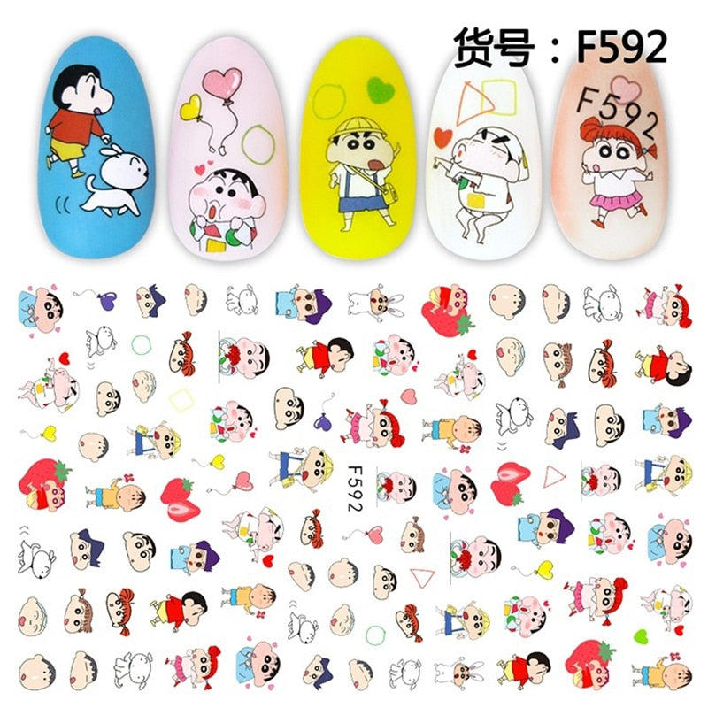 Cute Anime Character Series Nail Stickers Nail Art Supplies Disney Mickey Stitch Donald Duck 3D Stickers Nail Art Decorations