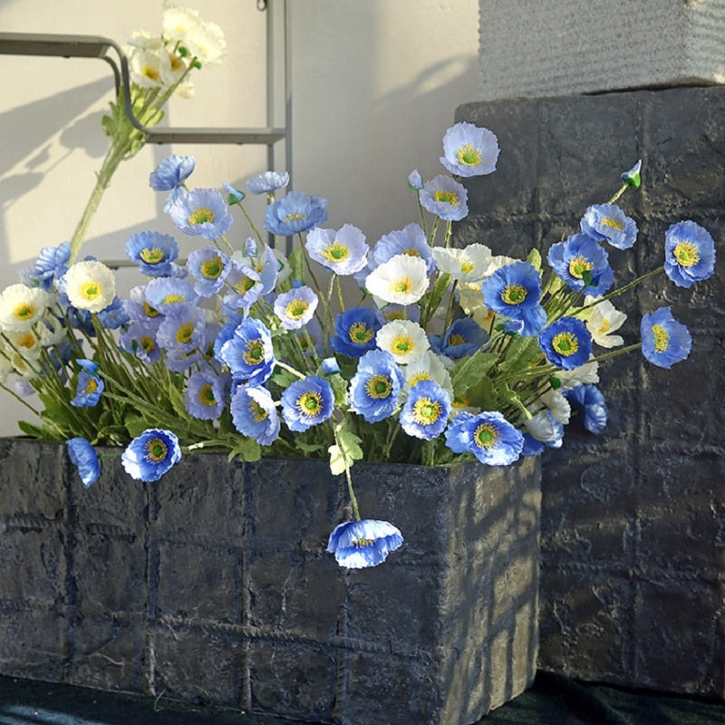 Artificial Flowers Poppy Silk Flowers Long Stem Housewarming  Garden Table Wedding DIY Party Wedding Bridal Bouquet Decoration