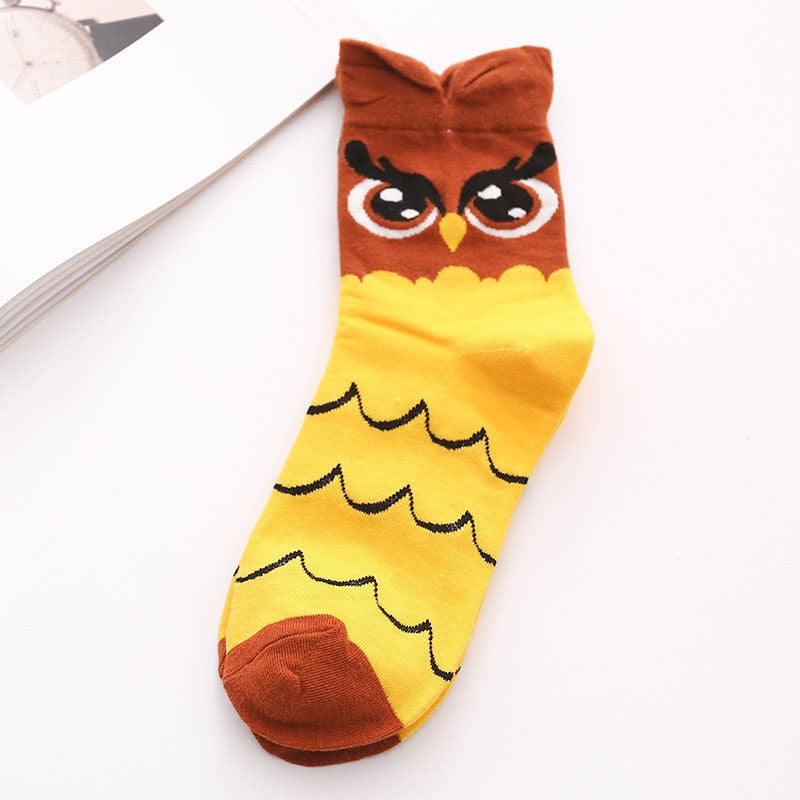 New Casual Harajuku Socks Women Cat Prints Cartoon Animals Cat Pattern Striped Cotton Socks Femme Floor Meias Socks Kawaii