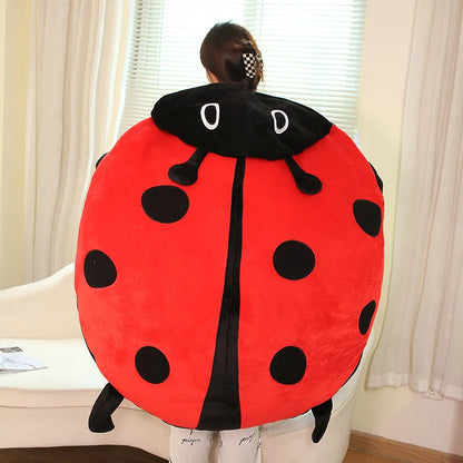 Wearable Lady Bug Plush Toy Sleeping Bag Stuffed Animal Plushie Pillow Shell Funny Party Cosplay Soft Sofa Bed Pillow Cushion Fun Gift