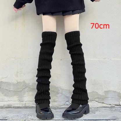 Gothic Women's Striped Leg Warmers Lolita Long Socks Knitted Leggings Japanese Sweets Winter Socks Kawaii Arm Ankle Warmers