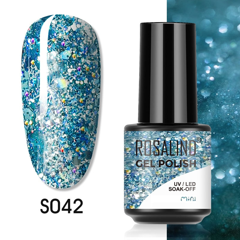 ROSALIND 7ML Gel Polish Glitter Nail Polish All For Nails Manicure Nails Art Base Top Coat UV Semi Permanent Gel Varnishes