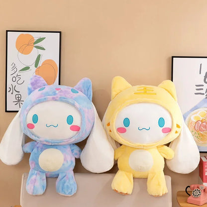 GIANT Sanrio Plush Set Kawaii Cinnamoroll Stuffed Animal Toys Yellow & Blue Puppy Dog Pillow Comfort Bed Sofa Big Large Soft Dolls Kids Birthday Gift