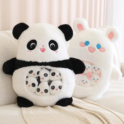 New Plush Pudding Bag Candy Bag Mini Balls Rabbit Koala Pink Bear Dinosaur Dolls Animals Plush Pillow Birthday Gift for Kids