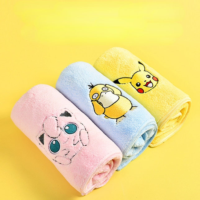 Pokmon Coral Fleece Towel Individually Packed Soft and Strong Absorbent Pikachu Face Towel No Hair Loss Household Goods