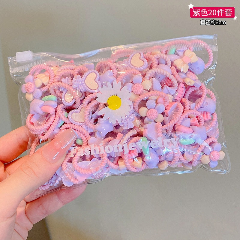 20/10Pcs Cute Rubber Bands for Children Will Not Harm Hair with Good Elasticity. Girl Baby Headbands and Curly Hair Accessories